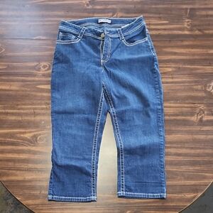 Lee Dark Blue Cropped Denim Jeans